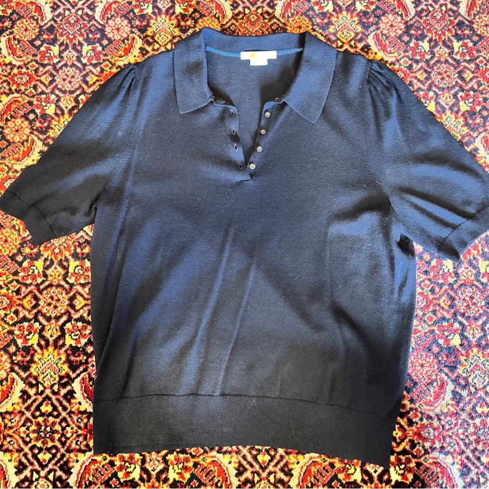 Classic Navy Women’s Wool Polo Shirt